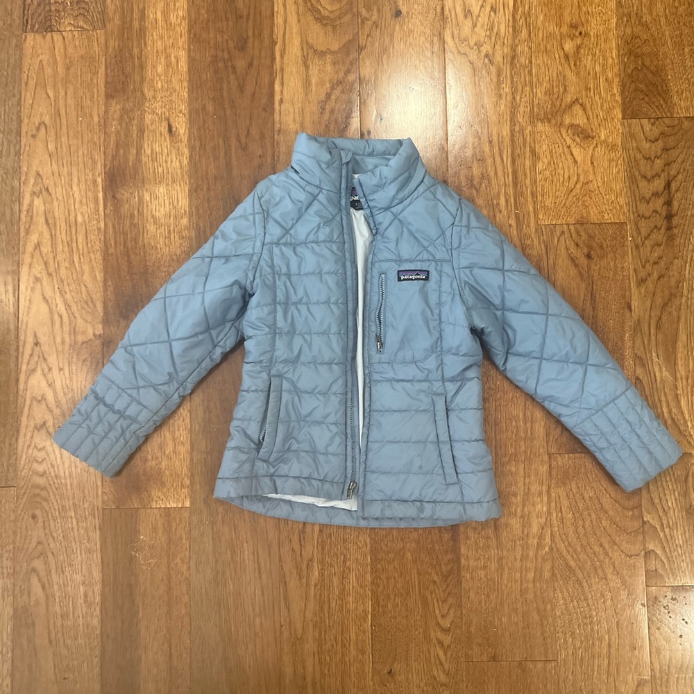 Patagonia Kids Blue Down Puffer Quilted Jacket Small 7-8 Flawed